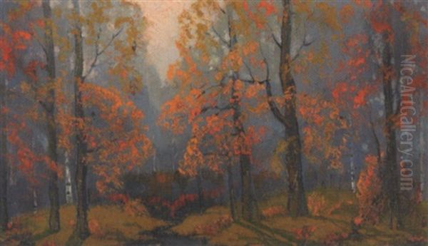 Autumn Scene Oil Painting by Ernest Fredericks