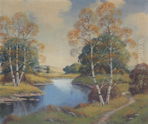 Autumn Oil Painting by Ernest Fredericks