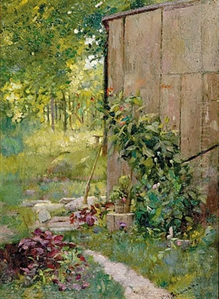 Summer Cottage Oil Painting by Charles H. Freeman