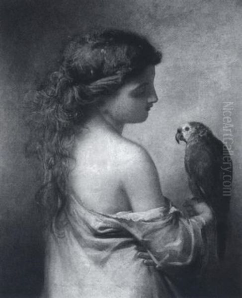 Princess And The Parrot Oil Painting by James Edward Freeman