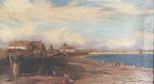 Coastal Cottages, West Of Ireland Oil Painting by Harry Branston Freer