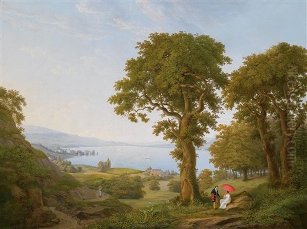 Partie Am Genfersee Oil Painting by Frederic Fregevize