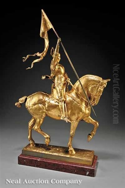 Jeanne D'arc A Cheval (maquette) Oil Painting by Emmanuel Fremiet