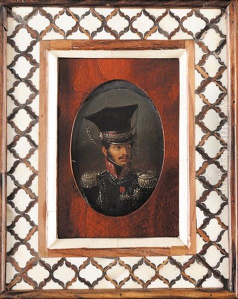 Portrait Du Marechal Poniatowsky En Uniforme De General De Division Du Duche De Varsovie Oil Painting by Jacques-Noel-Marie Fremy