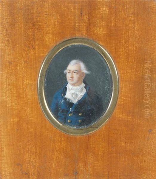 Portrait D'homme A La Redingote Bleue Oil Painting by Jacques-Noel-Marie Fremy