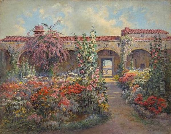 Mission Garden, San Juan Capistrano Oil Painting by Frank French