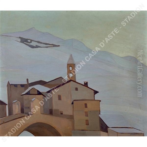 Case A Bormio Oil Painting by Virgilio Freno