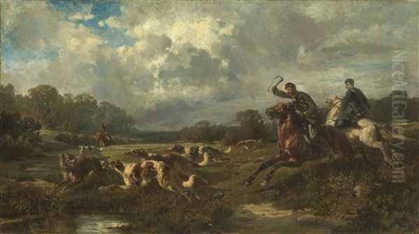 Grand Duke Vladimir Alexandrovich On A Wolf Hunt by Rudolf Feodorovich Frentz