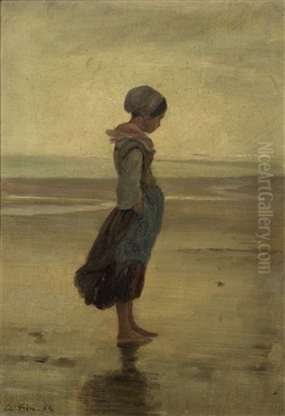 In Thought Oil Painting by Charles Edouard Frere