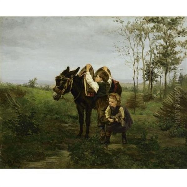 The Mule Ride Oil Painting by Charles Edouard Frere