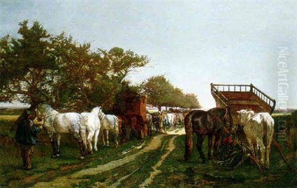 The Horse Market Oil Painting by Charles Edouard Frere