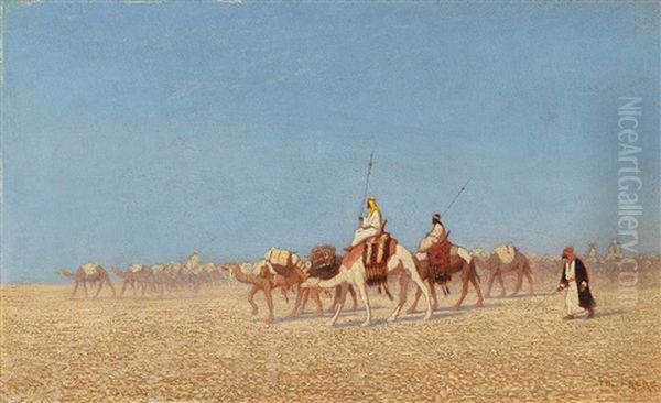 The Caravan Oil Painting by Charles Theodore (Frere Bey) Frere