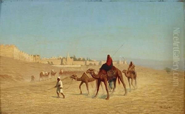 View Of Jerusalem In The Direction Of Jaffa Gate Oil Painting by Charles Theodore (Frere Bey) Frere