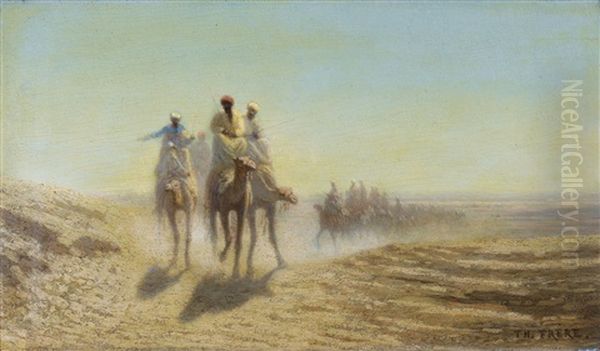 Caravane Dans Le Desert Oil Painting by Charles Theodore (Frere Bey) Frere