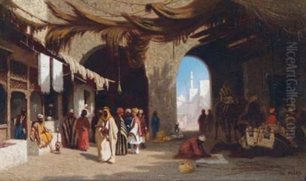 Bazar A Beyrouth Oil Painting by Charles Theodore (Frere Bey) Frere