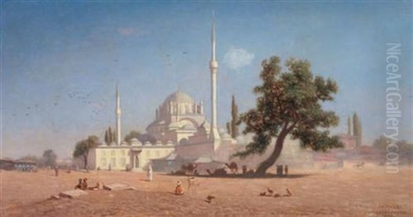 Istanbul Oil Painting by Charles Theodore (Frere Bey) Frere