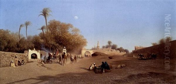 Bab El-karakoun Au Caire Oil Painting by Charles Theodore (Frere Bey) Frere