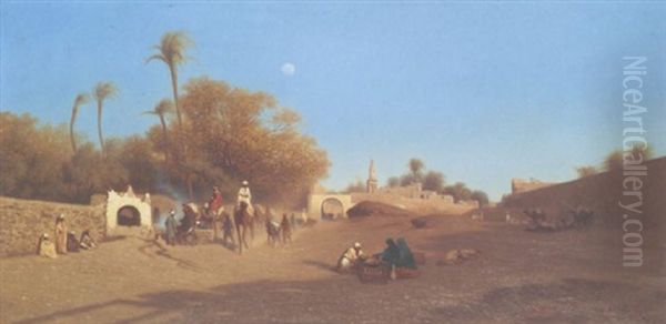 Bab El-karakoun Au Caire Oil Painting by Charles Theodore (Frere Bey) Frere