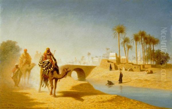 Caravane A Minieh (haute Egypte) by Charles Theodore (Frere Bey) Frere