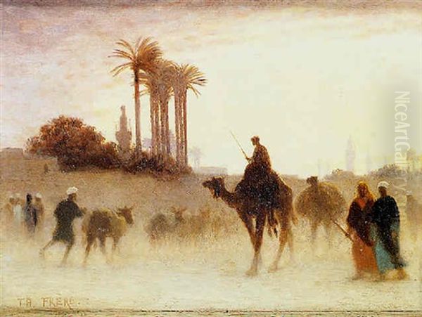 Al Cairo Oil Painting by Charles Theodore (Frere Bey) Frere