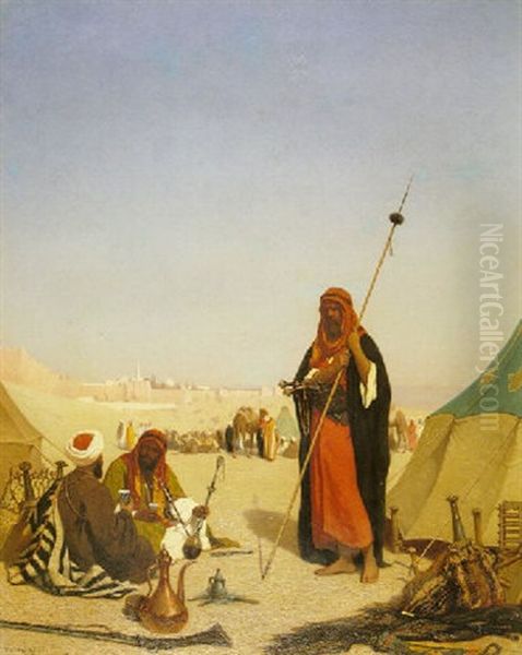 Outside The City Walls, Jerusalem Oil Painting by Charles Theodore (Frere Bey) Frere