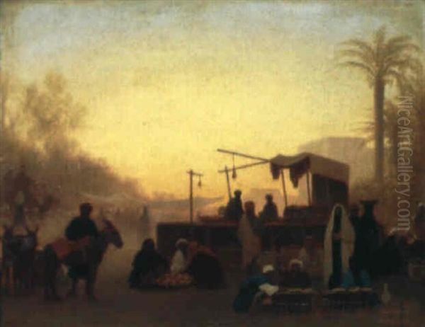 Marche Au Caire, Egypte Oil Painting by Charles Theodore (Frere Bey) Frere