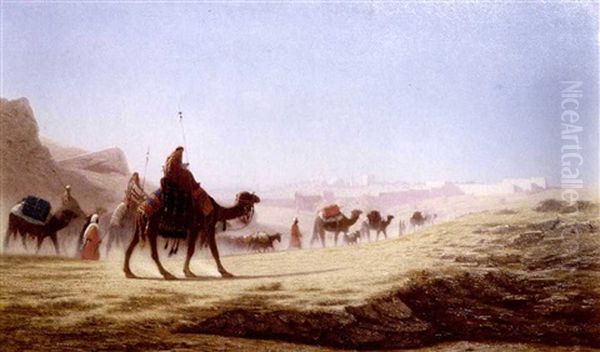 Caravan Train To Jerusalem by Charles Theodore (Frere Bey) Frere