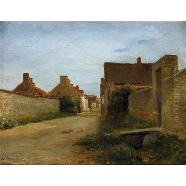 Bretonische Strassenpartie Oil Painting by Pierre Edouard Frere