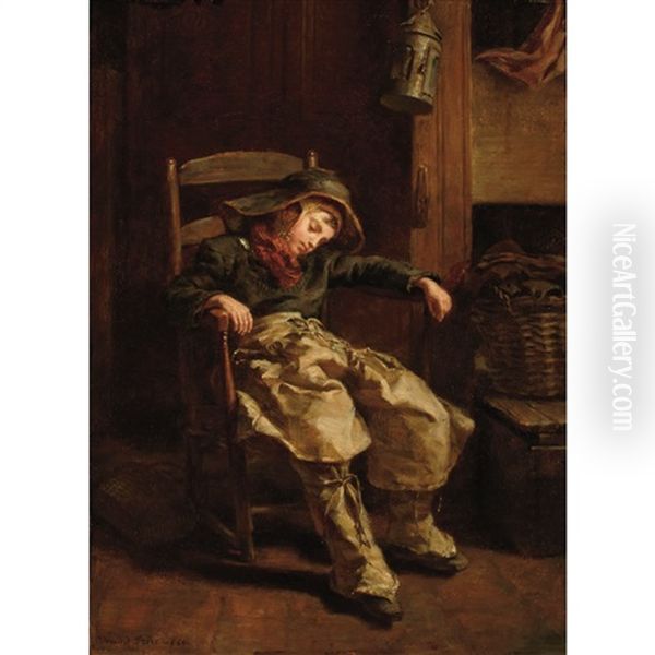 Sleeping Boy Oil Painting by Pierre Edouard Frere