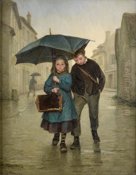 Going To School Oil Painting by Pierre Edouard Frere