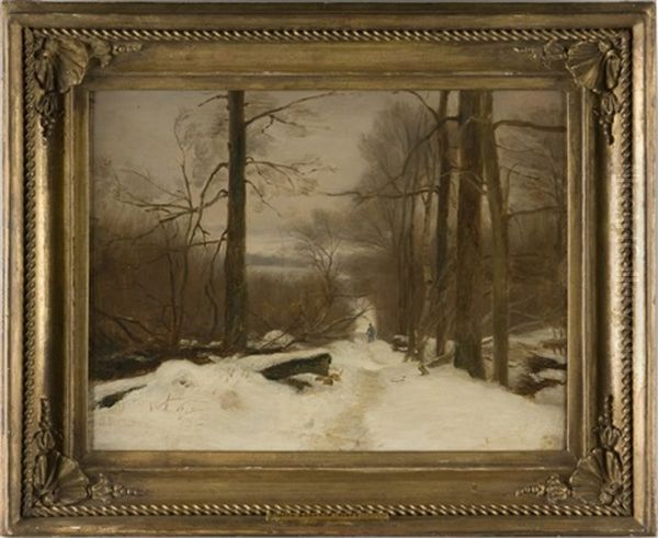 Winter Oil Painting by Pierre Edouard Frere