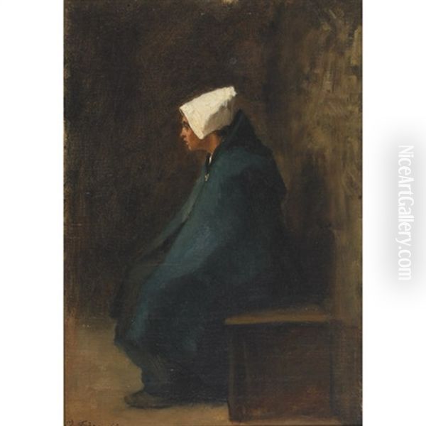 Peasant Woman At Royale Oil Painting by Pierre Edouard Frere