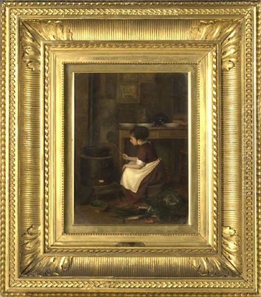 The Little Housekeeper Oil Painting by Pierre Edouard Frere