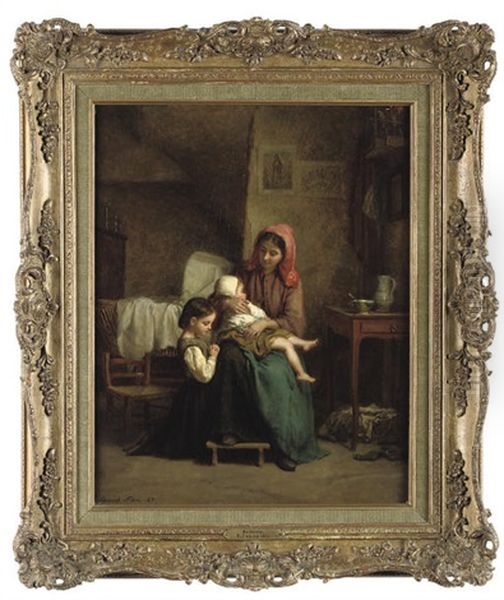 Bedtime Prayer Oil Painting by Pierre Edouard Frere