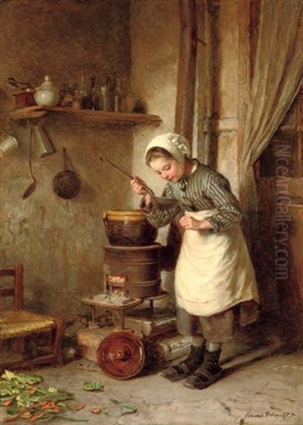 The Young Cook Oil Painting by Pierre Edouard Frere