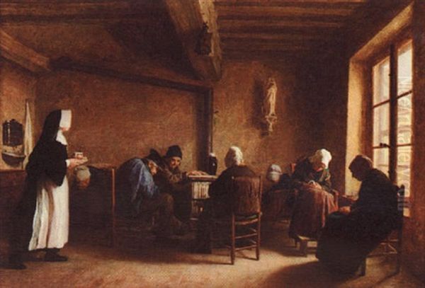 The Alms House Oil Painting by Pierre Edouard Frere