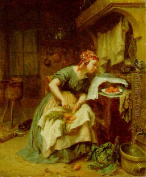 The Political Cook Oil Painting by Pierre Edouard Frere