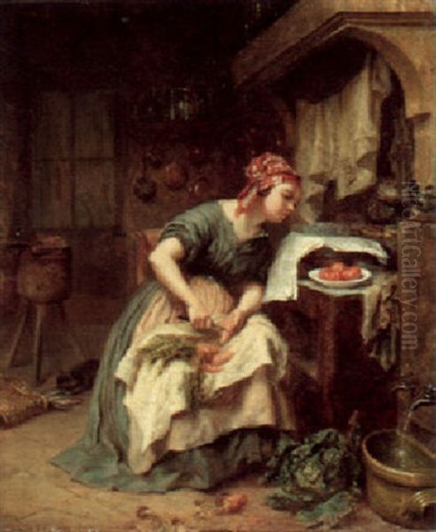 The Political Cook Oil Painting by Pierre Edouard Frere