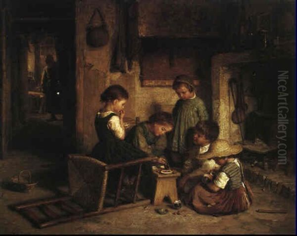 The Children's Party Oil Painting by Pierre Edouard Frere