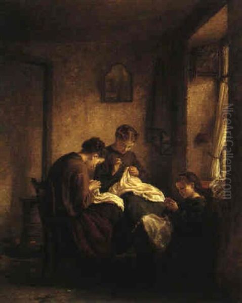 Making The Trousseau Oil Painting by Pierre Edouard Frere