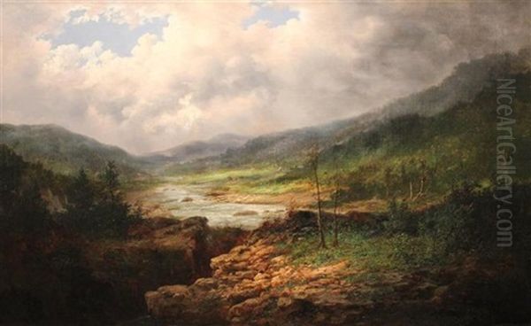 North Carolina Mountains Oil Painting by William Charles Anthony Frerichs