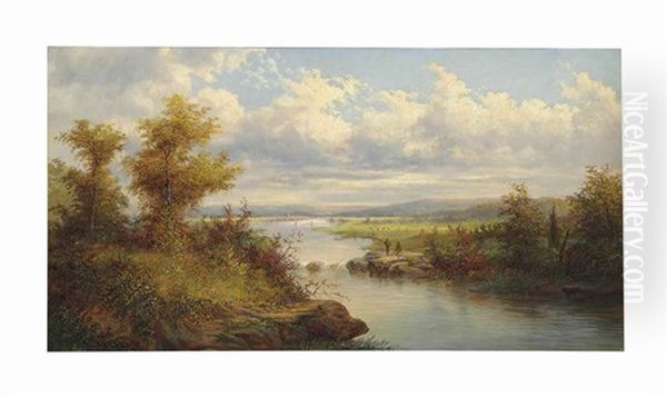 View From Staten Island Oil Painting by William Charles Anthony Frerichs