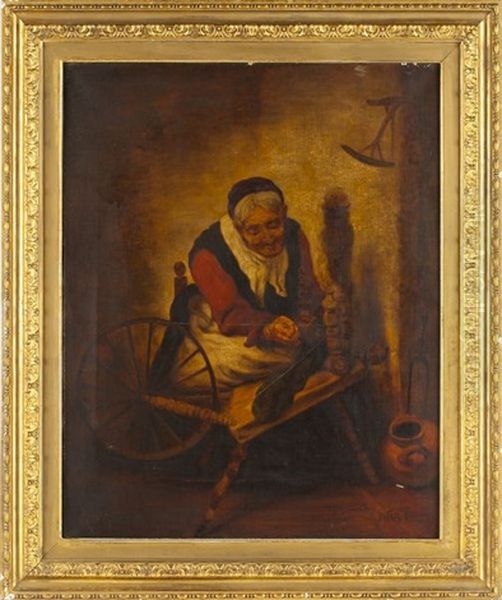 The Spinner Oil Painting by William Charles Anthony Frerichs