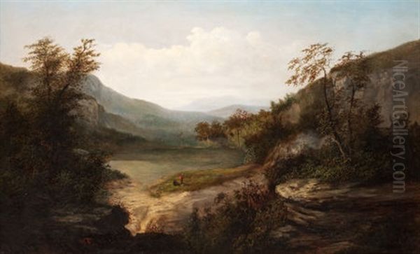 North Carolina Mountain Landscape Oil Painting by William Charles Anthony Frerichs