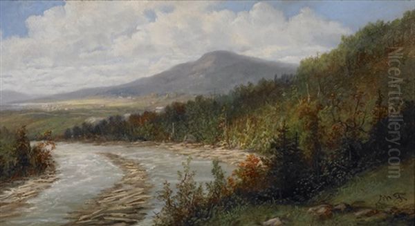 Untitled (riverbank) Oil Painting by William Charles Anthony Frerichs