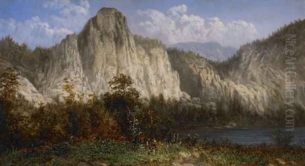 Untitled (rocky Outcroppings) Oil Painting by William Charles Anthony Frerichs