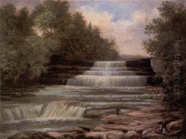 Stairway Falls Oil Painting by William Charles Anthony Frerichs