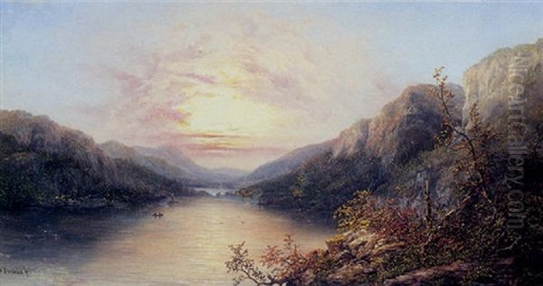 A View Of The Palisades, New York Oil Painting by William Charles Anthony Frerichs