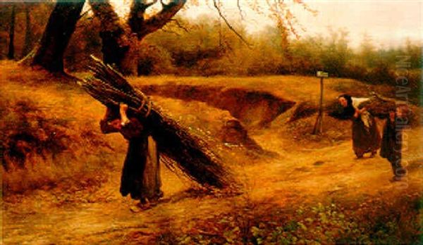 The Wood Gatherers Oil Painting by William Charles Anthony Frerichs