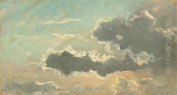 Zwei Wolkenstudien Oil Painting by Richard Fresenius